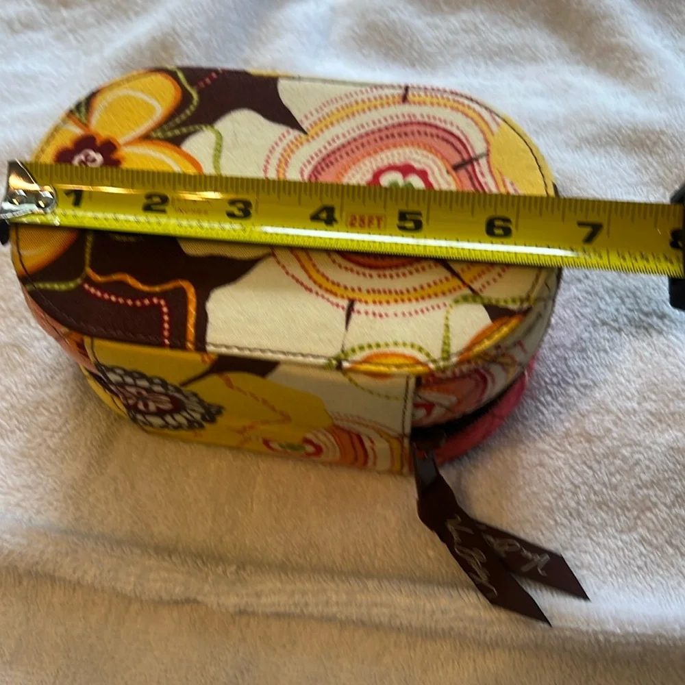 Vera Bradley Yellow and Brown Floral Cosmetic Bag - Picture 2 of 5